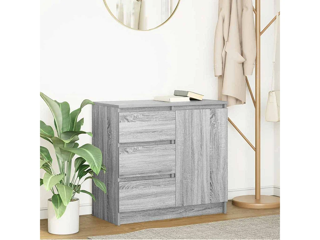 Buffet | Commode à tiroir | Meuble de rangement avec tiroir sonoma gris 71x35x65 cm bois d'ingénierie