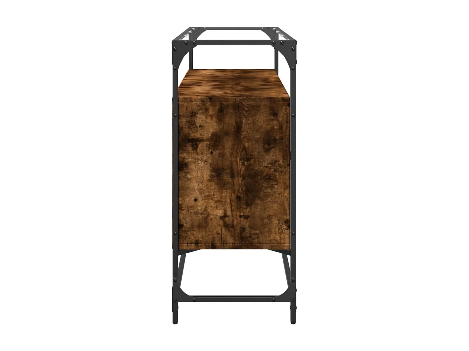 Buffet | Bahut | Meuble de rangement avec dessus en verre chêne fumé bois d'ingénierie