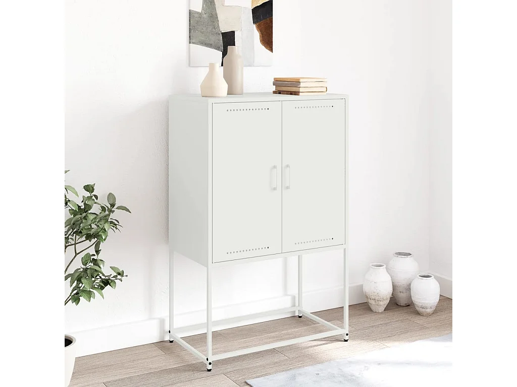 Credenza | Buffet | Armadio Bianca 68,5x38,5x107 cm in Acciaio