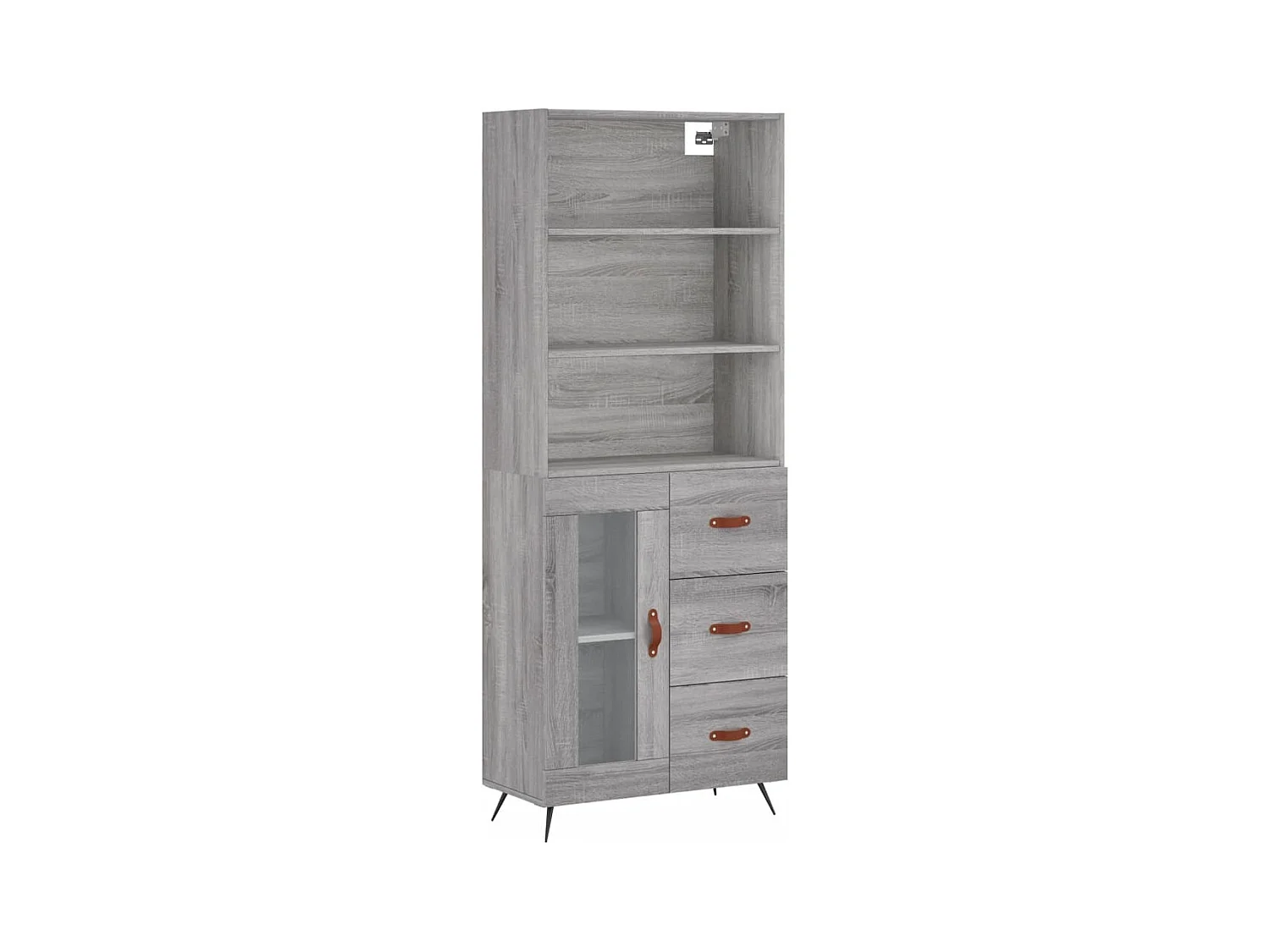 Buffet | Bahut | Meuble de rangement haut Sonoma gris 69,5x34x180 cm Bois d'ingénierie