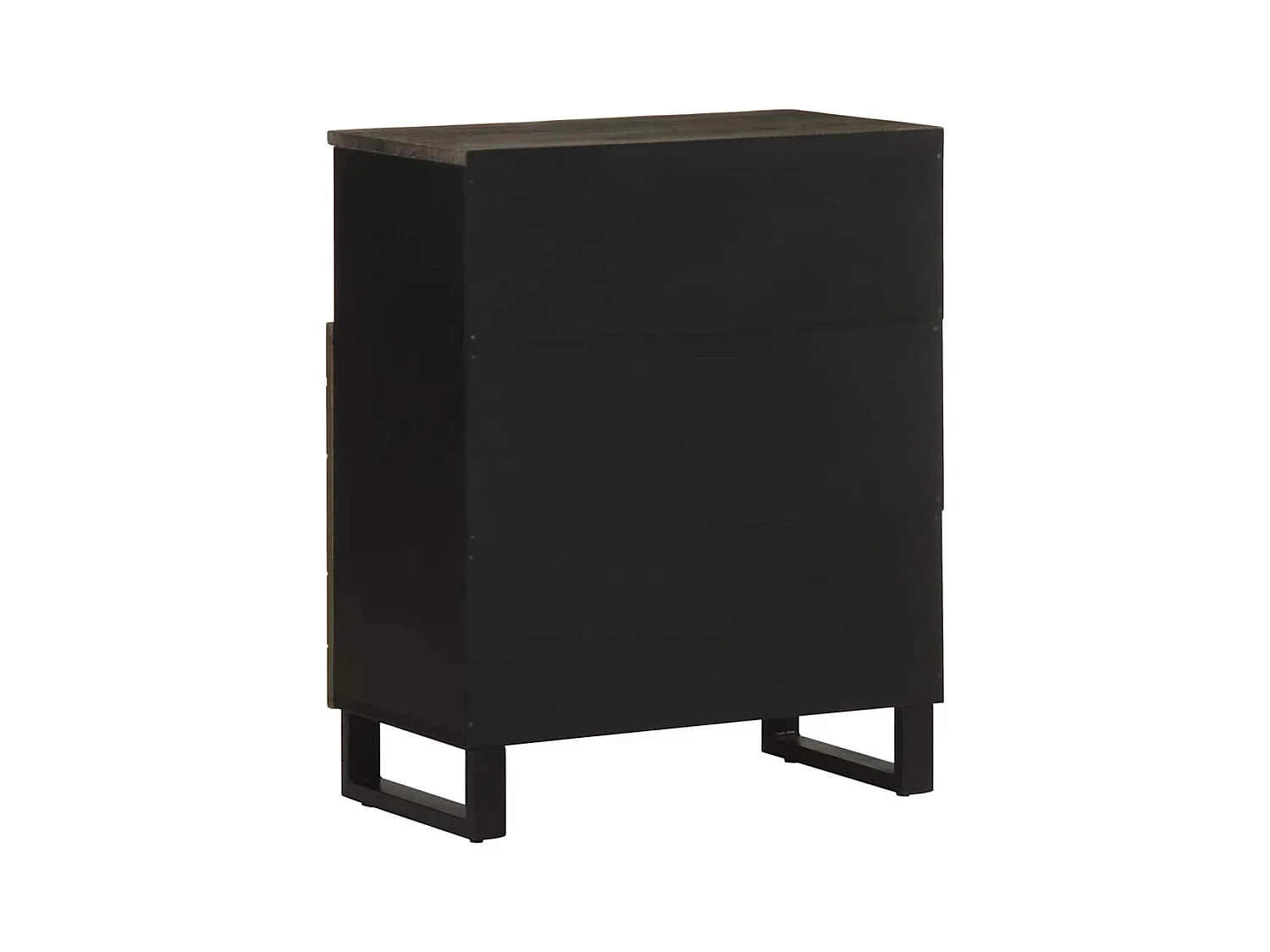 Buffet | Bahut | Meuble de rangement noir 60x33x75 cm bois massif de manguier