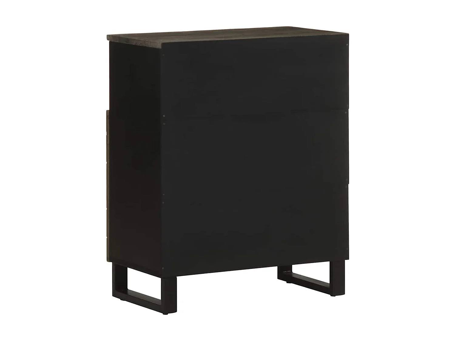 Buffet | Bahut | Meuble de rangement noir 60x33x75 cm bois massif de manguier
