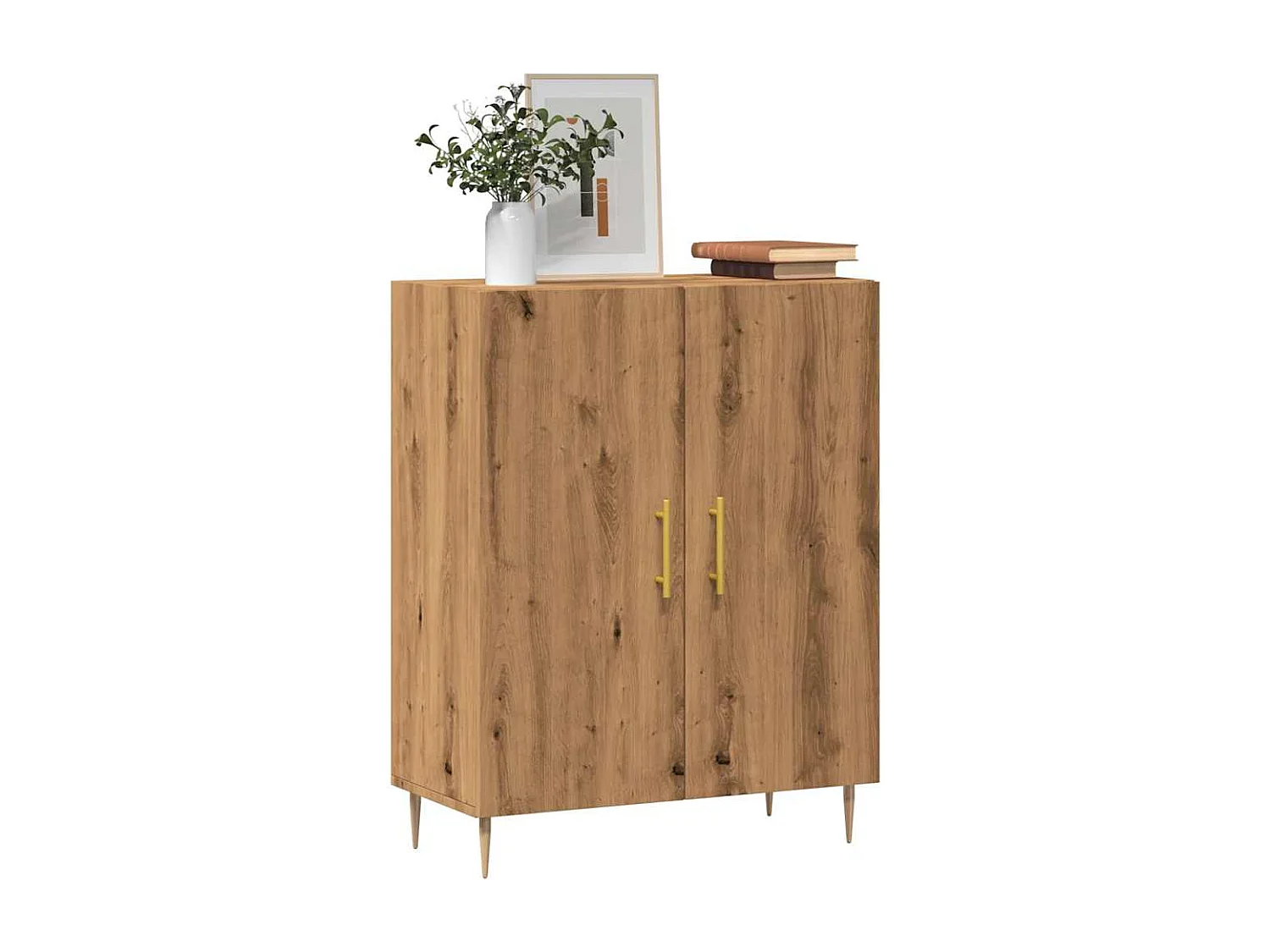 Buffet | Bahut | Meuble de rangement chêne artisanal 69,5x34x90 cm bois d'ingénierie