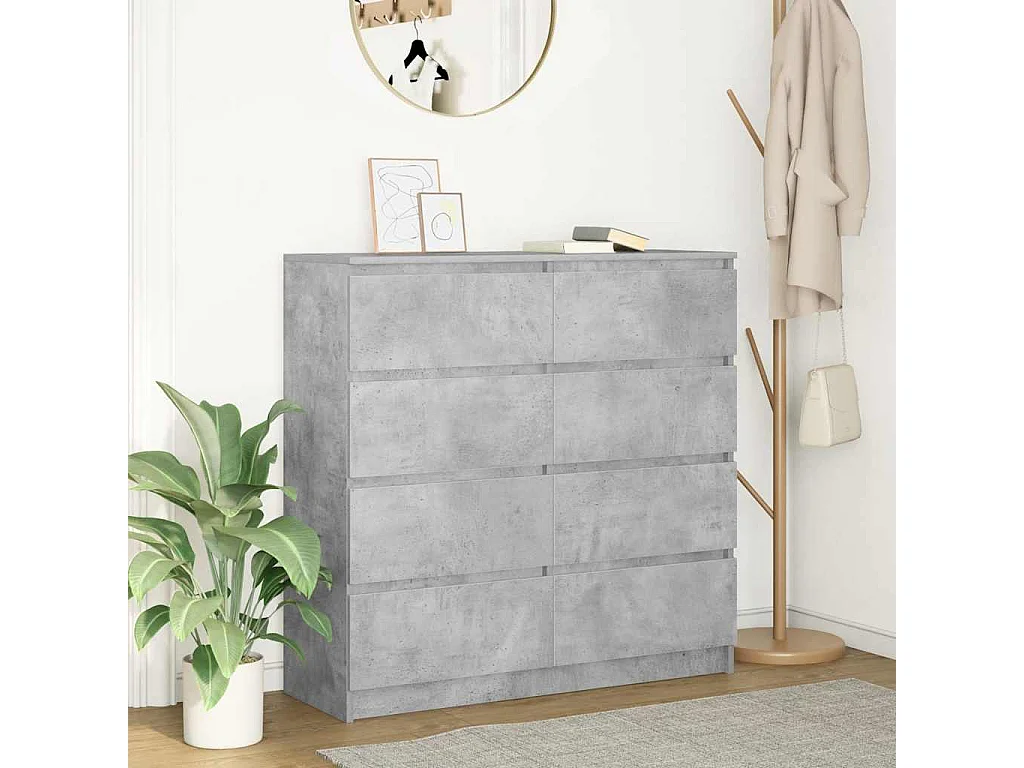 Buffet | Bahut | Meuble de rangement gris béton 100x35x99 cm bois d'ingénierie