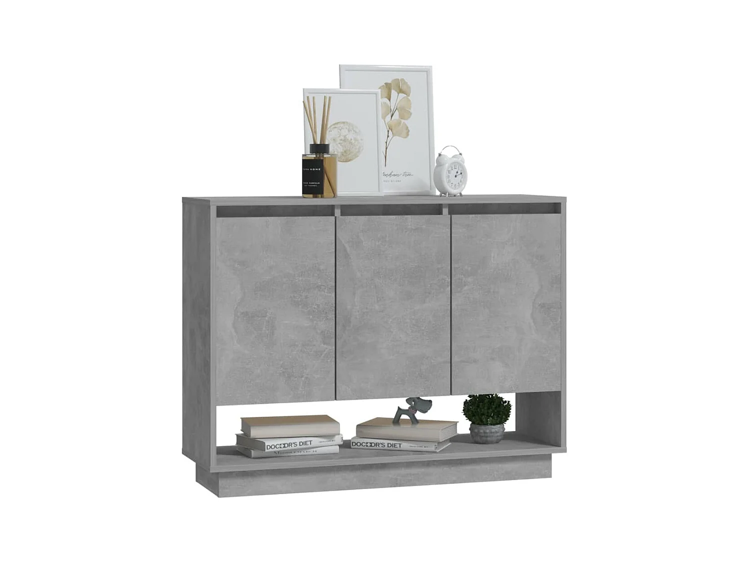 Credenza | Buffet | Armadio Grigio Cemento 97x31x75 cm in Truciolato