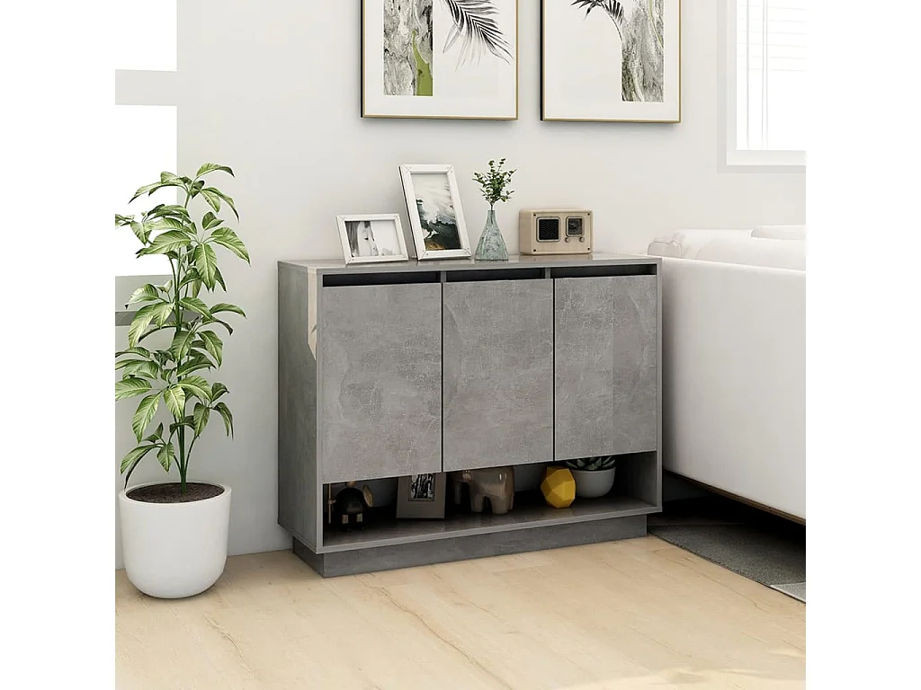 Buffet | Bahut | Meuble de rangement Gris béton 97x31x75 cm Bois d'ingénierie