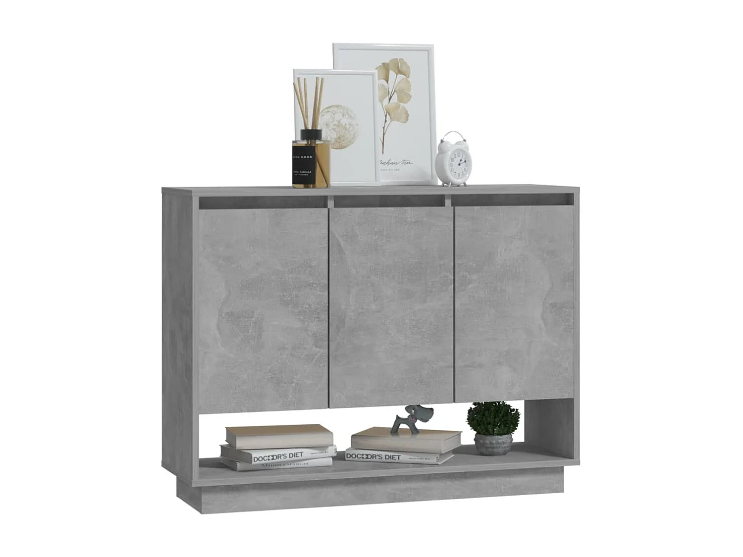 Buffet | Bahut | Meuble de rangement Gris béton 97x31x75 cm Bois d'ingénierie