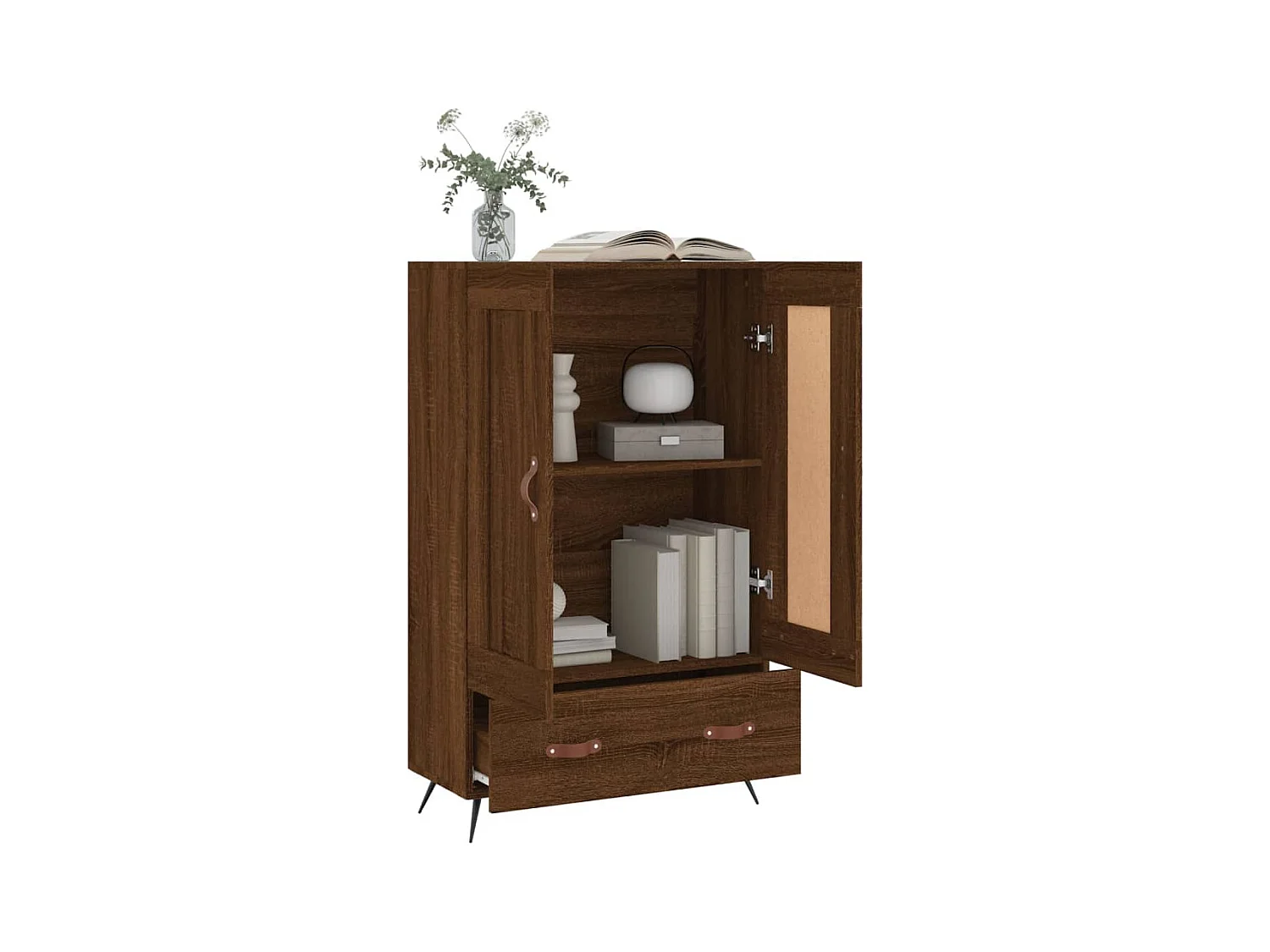 Credenza | Buffet | Armadio Rovere Marrone 69,5x31x115 cm in Legno Multistrato