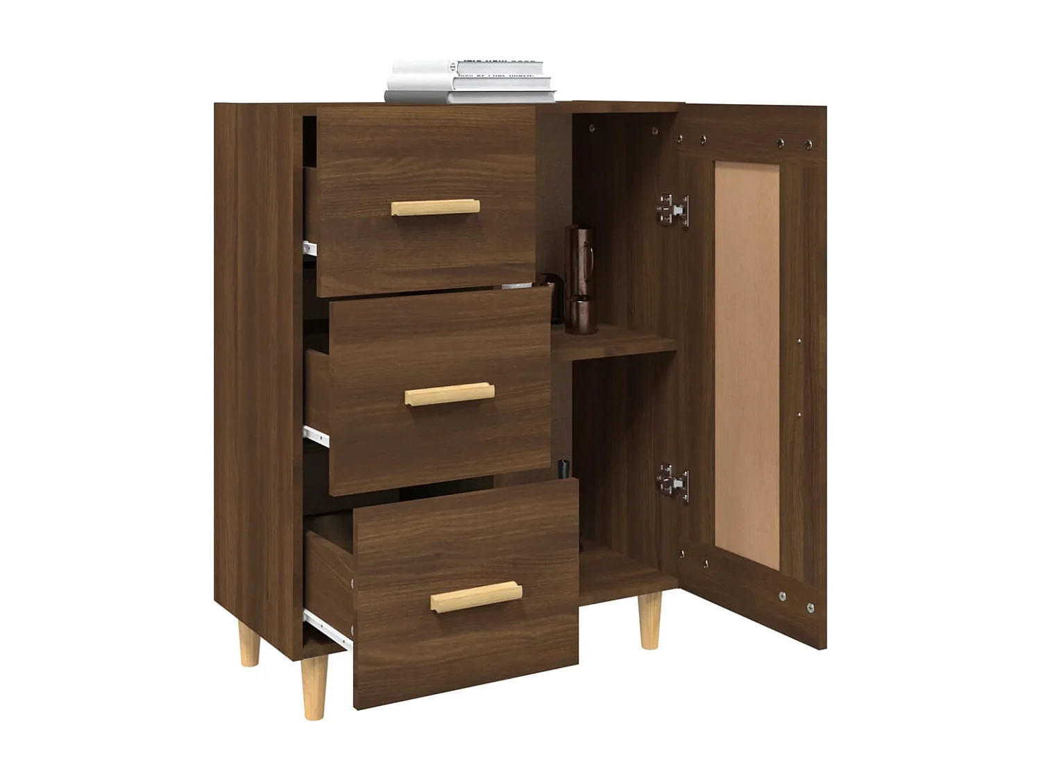 Buffet | Bahut | Meuble de rangement Chêne marron 69,5x34x90 cm Bois d'ingénierie