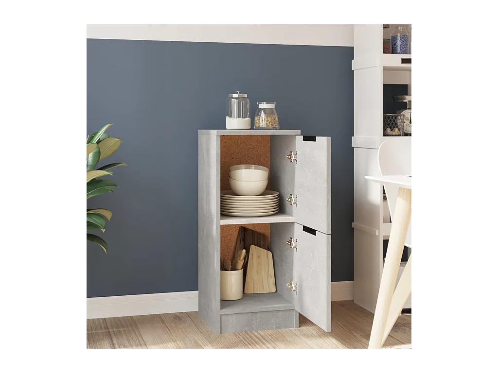 Credenza | Buffet | Armadio Grigio Cemento 30x30x70 cm in Legno Multistrato