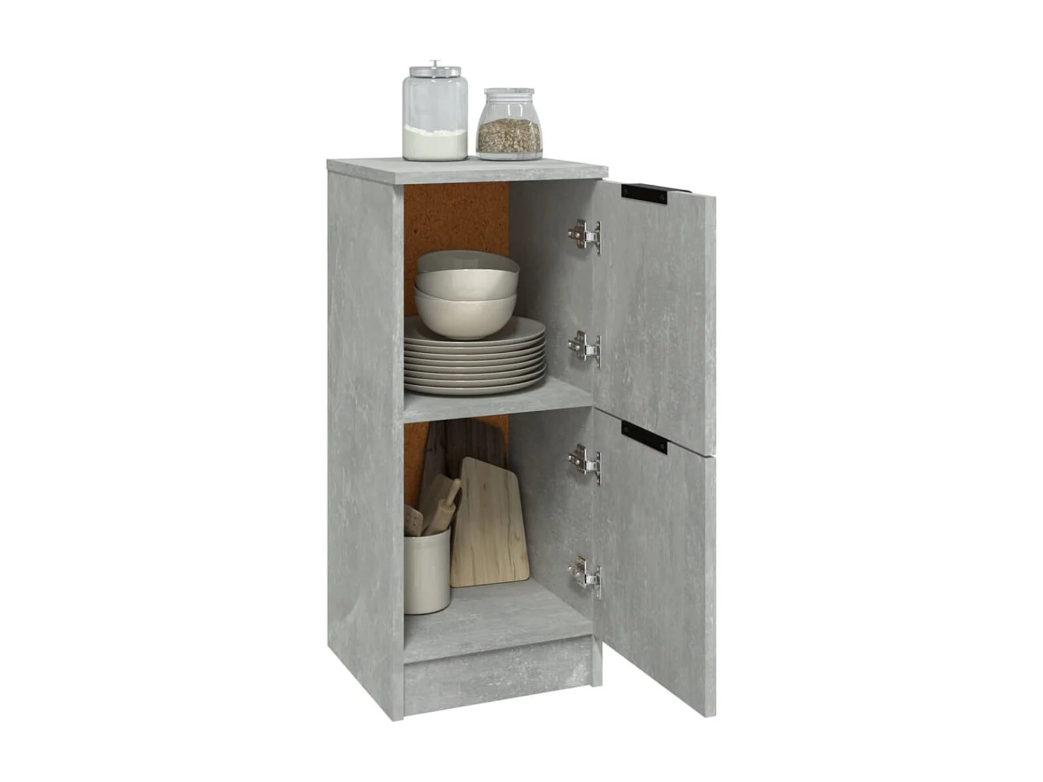 Buffet | Bahut | Meuble de rangement Gris béton 30x30x70 cm Bois d'ingénierie