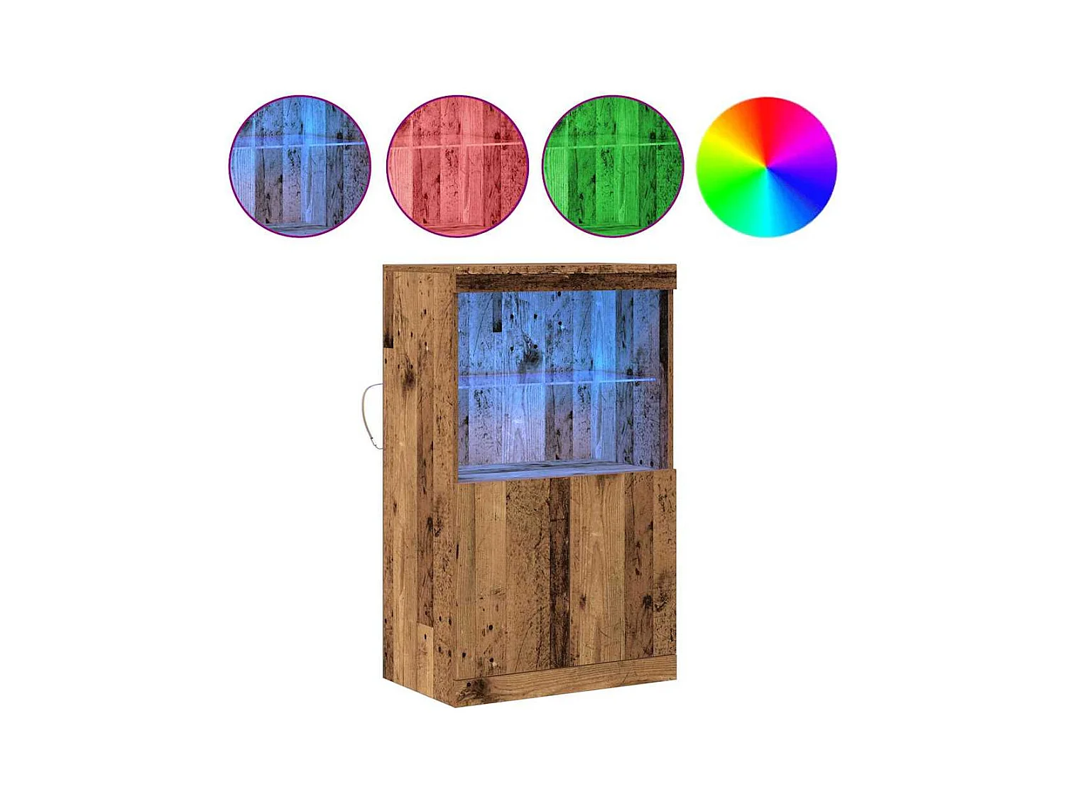 Buffet | Bahut | Meuble de rangement avec lumières LED Bois ancien 60x37x100 cm