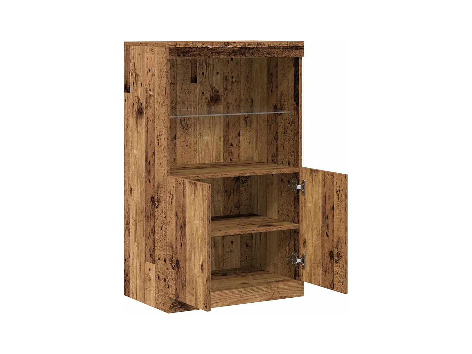 Buffet | Bahut | Meuble de rangement avec lumières LED Bois ancien 60x37x100 cm