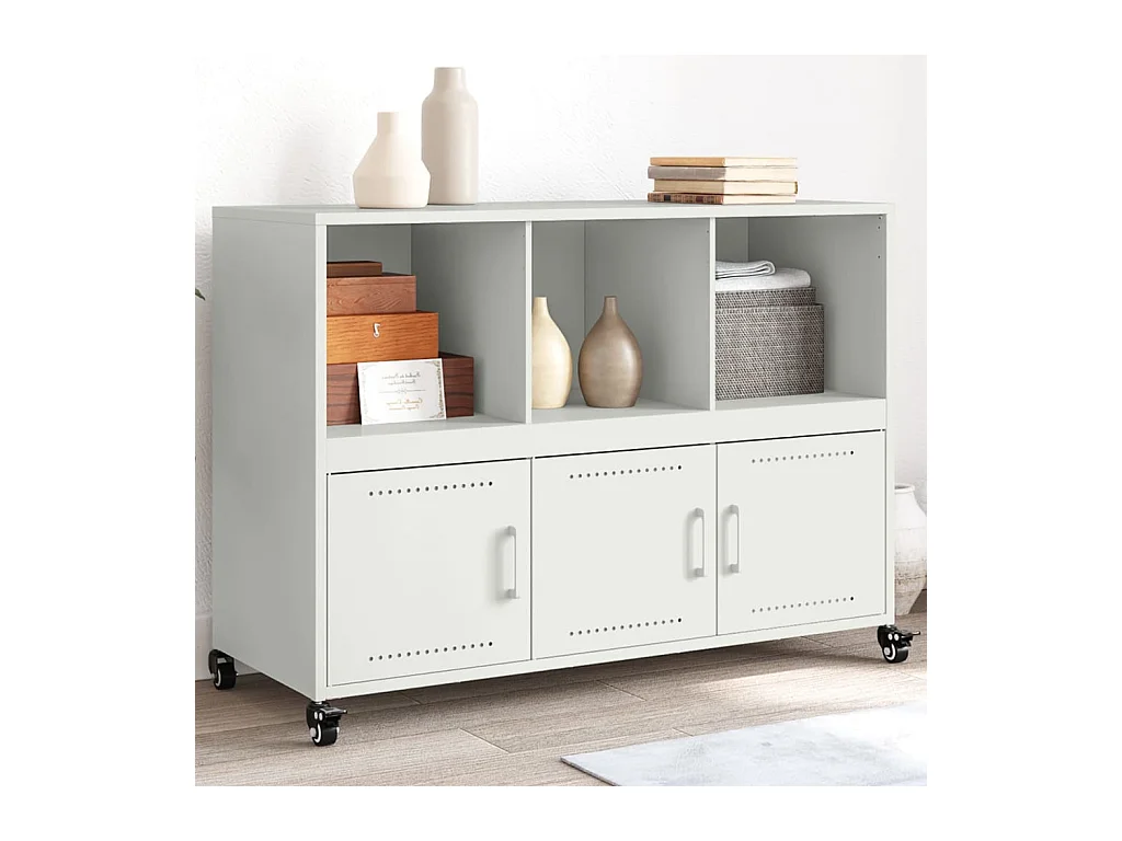 Buffet | Bahut | Meuble de rangement blanc 100,5x39x72 cm acier