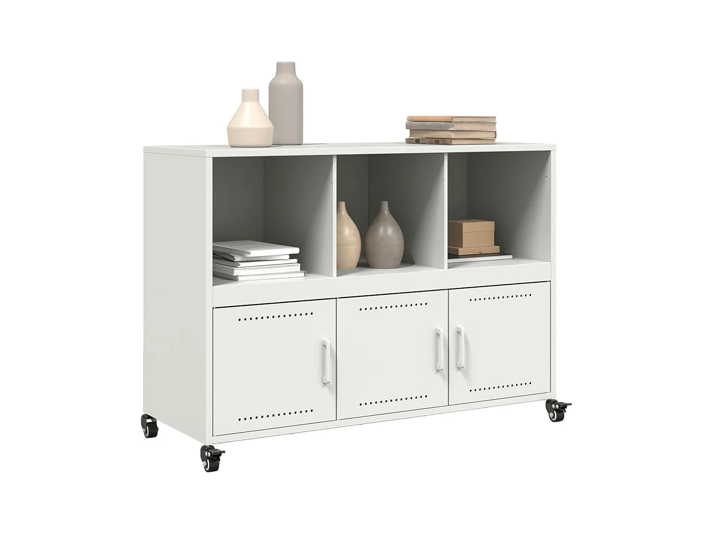 Buffet | Bahut | Meuble de rangement blanc 100,5x39x72 cm acier