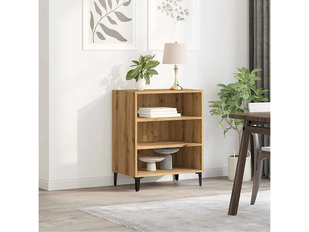 Buffet | Bahut | Meuble de rangement chêne artisanal 57x35x70 cm bois d'ingénierie