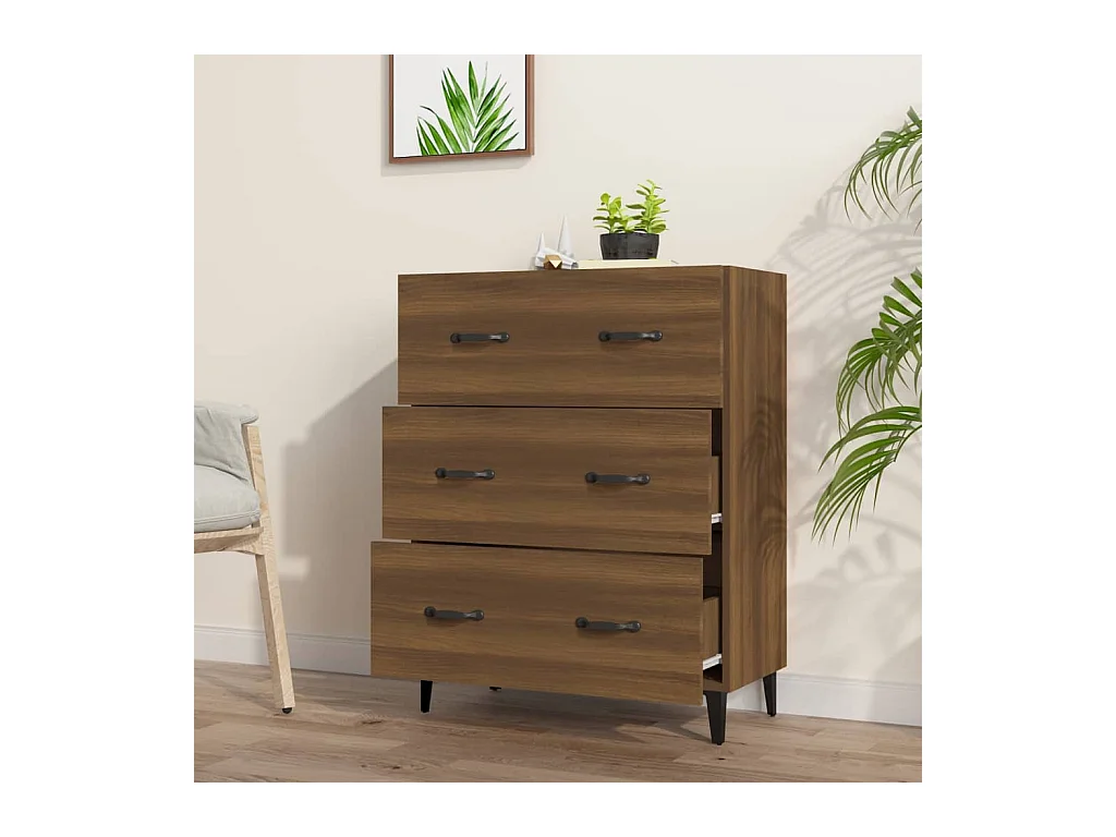 Buffet | Bahut | Meuble de rangement chêne marron 69,5x34x90 cm bois d'ingénierie