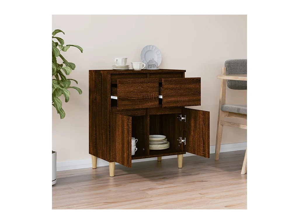 Buffet | Bahut | Meuble de rangement Chêne marron 60x35x70 cm Bois d'ingénierie