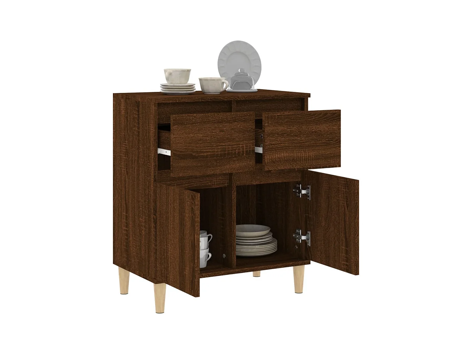 Buffet | Bahut | Meuble de rangement Chêne marron 60x35x70 cm Bois d'ingénierie
