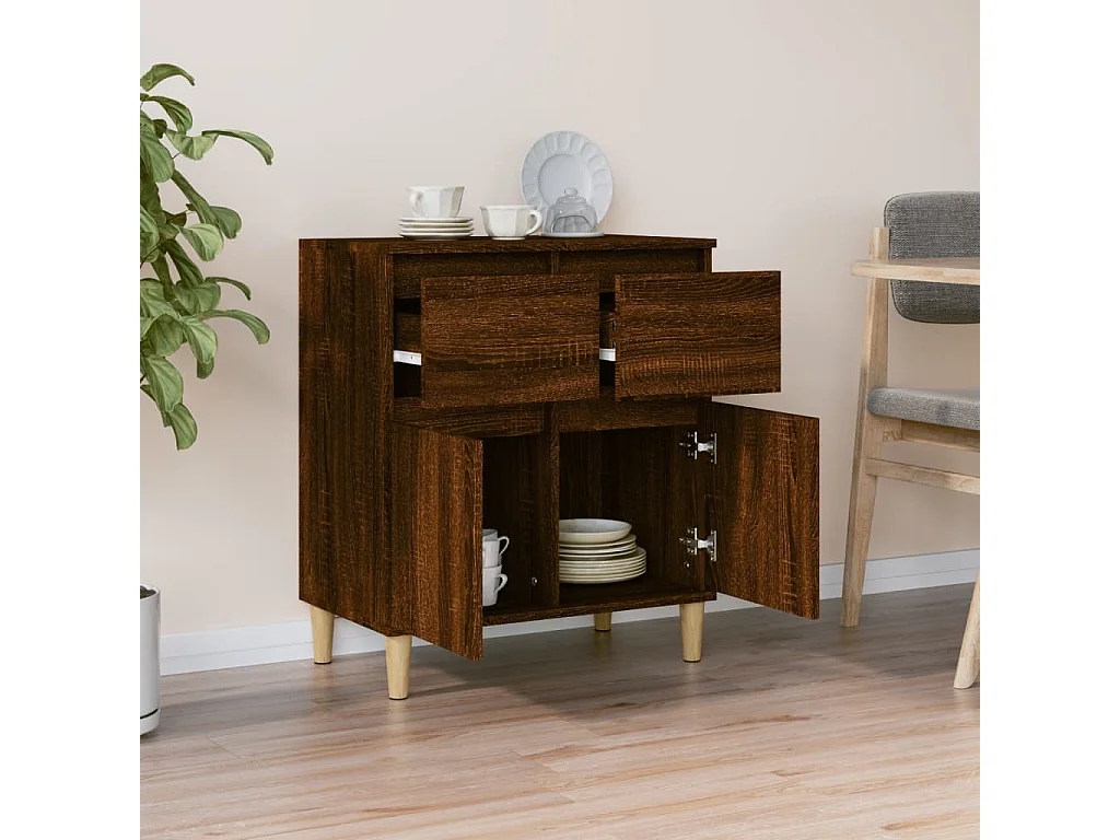 Credenza | Buffet | Armadio Rovere Marrone 60x35x70 cm in Legno Multistrato