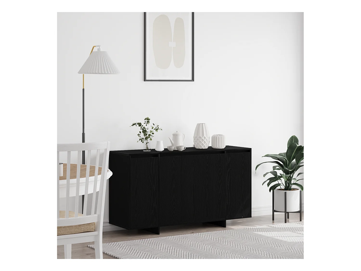 Credenza | Buffet | Armadio in Rovere Nero Rovere nero Impiallacciatura in legno