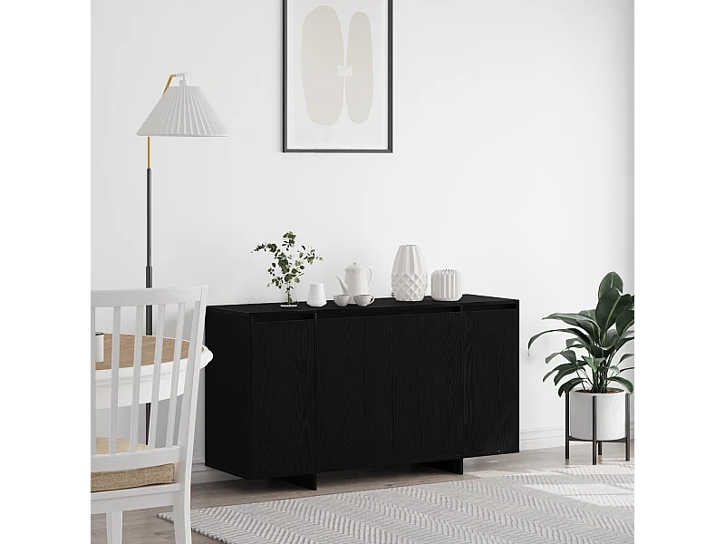 Buffet | Bahut | Meuble de rangement en chêne noir Chêne noir Placage en bois 135 x 41 x 75 cm