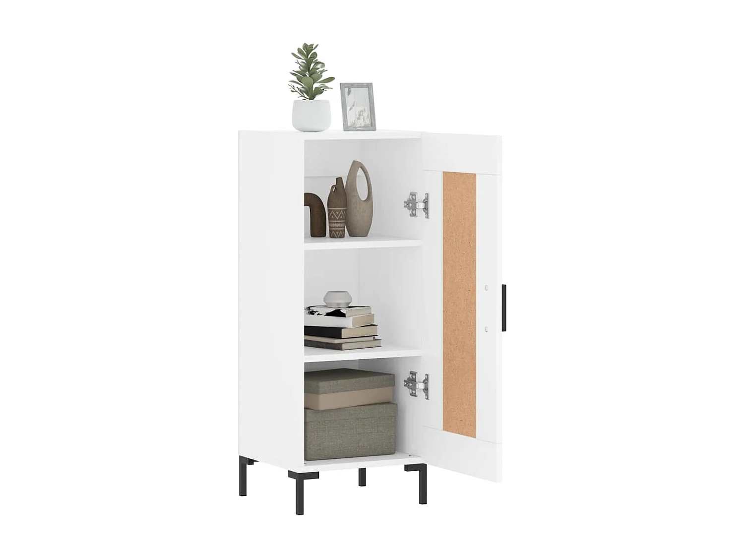 Credenza | Buffet | Armadio Bianca 34,5x34x90 cm in Legno Multistrato