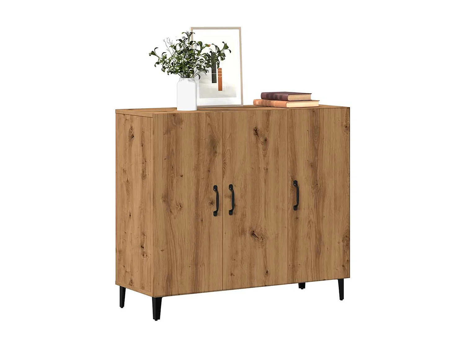 Credenza | Buffet | Armadio Rovere Artigianale 90x34x80 cm in Legno Multistrato