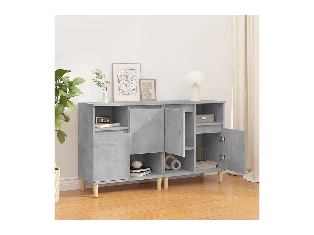 Credenze | Buffet | Armadi 2pz Grigio Cemento 60x35x70 cm in Legno Multistrato