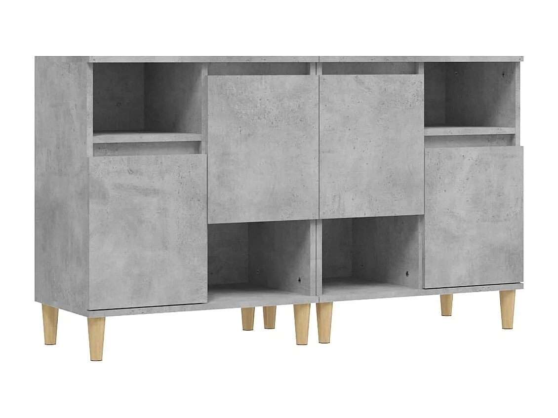 Buffets | Bahuts | Meuble de rangement 2 pcs gris béton 60x35x70 cm bois d'ingénierie