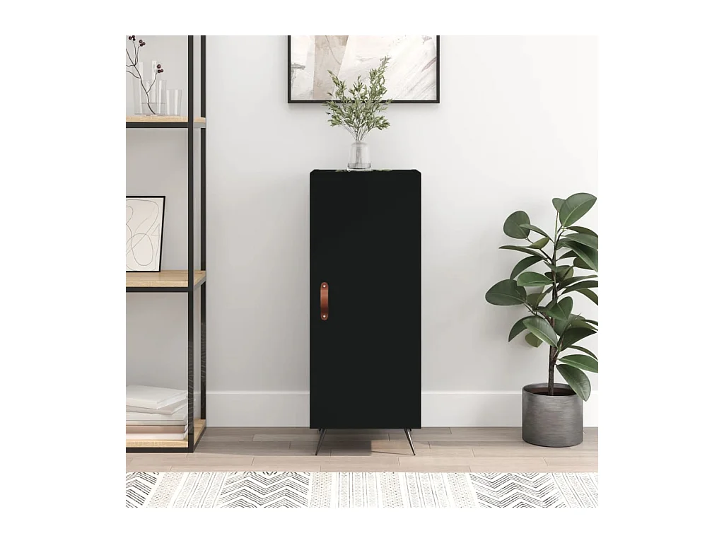 Buffet | Bahut | Meuble de rangement Noir 34,5x34x90 cm Bois d'ingénierie