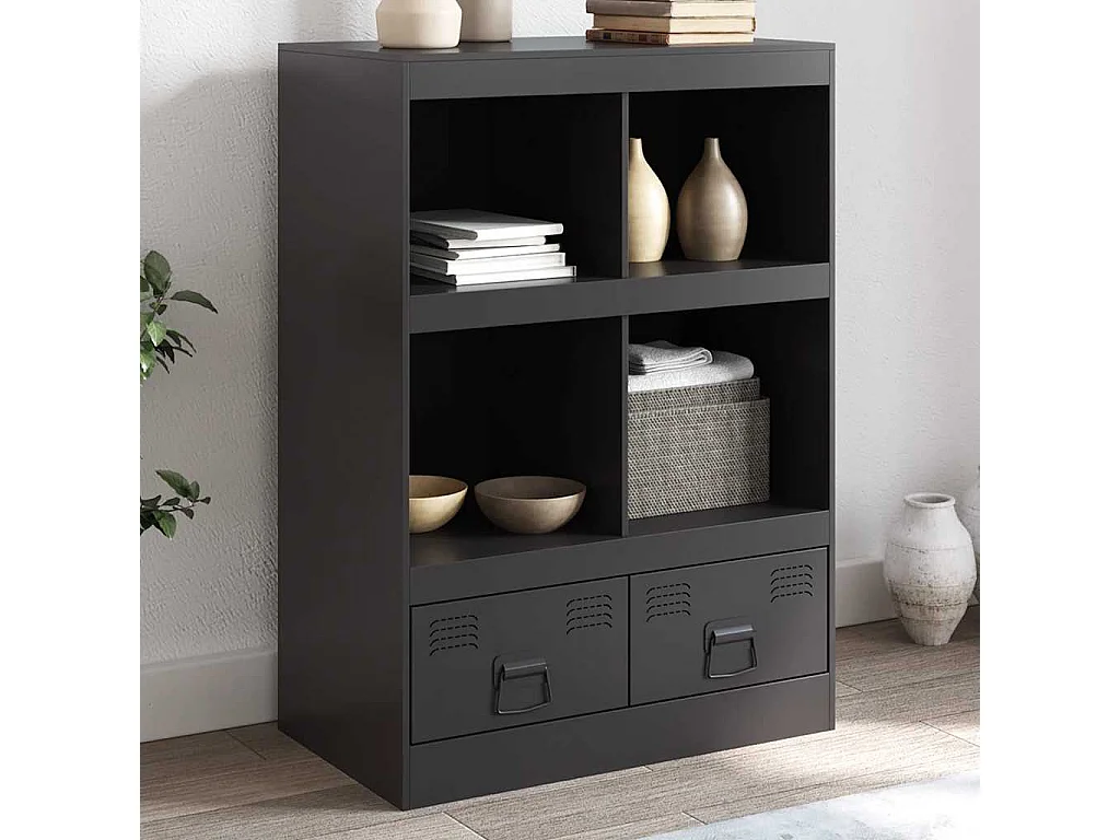 Credenza | Buffet | Armadio Nera 67x39x95 cm in Acciaio