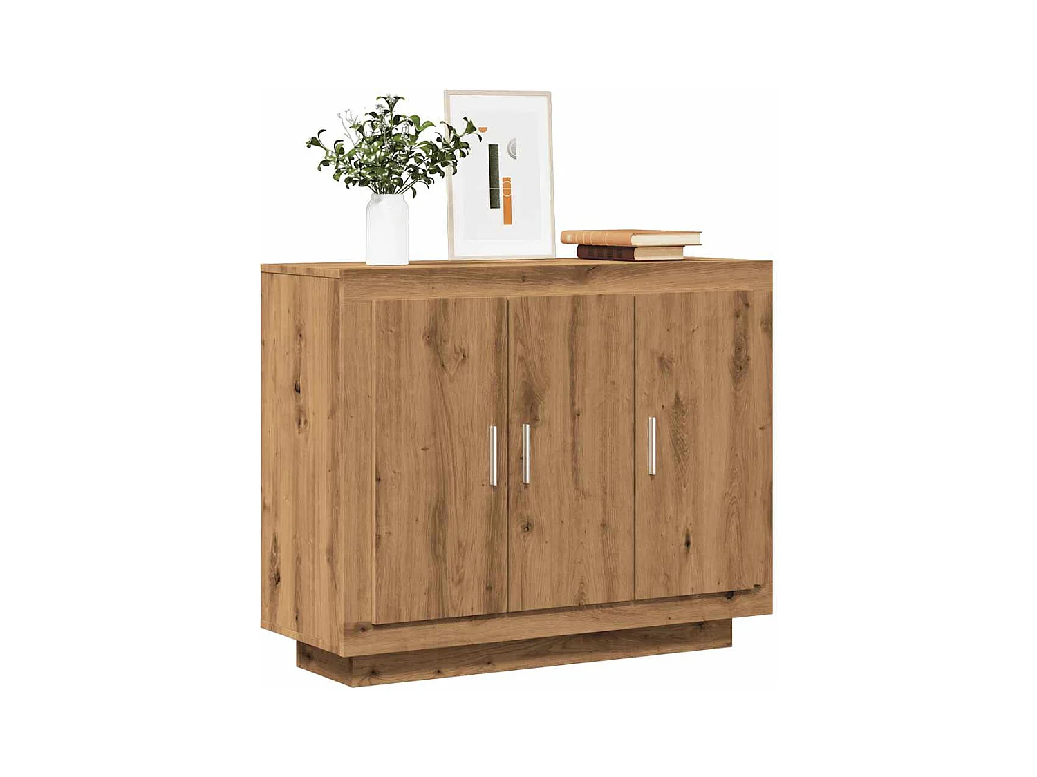 Buffet | Bahut | Meuble de rangement chêne artisanal 92x35x75 cm bois d'ingénierie
