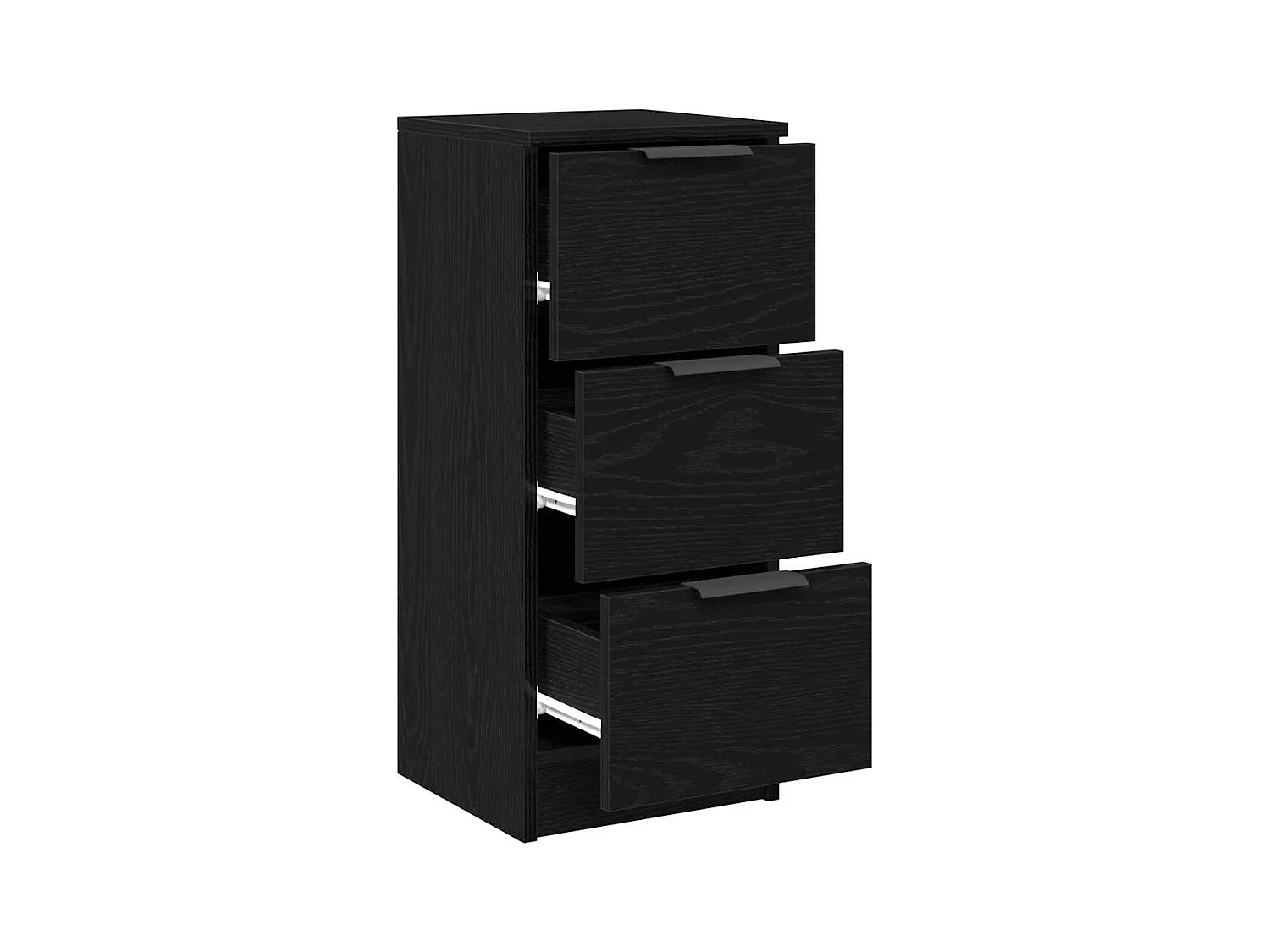 Buffet | Commode à tiroir | Meuble de rangement en chêne noir 30x30x70 cm en bois d'ingénierie