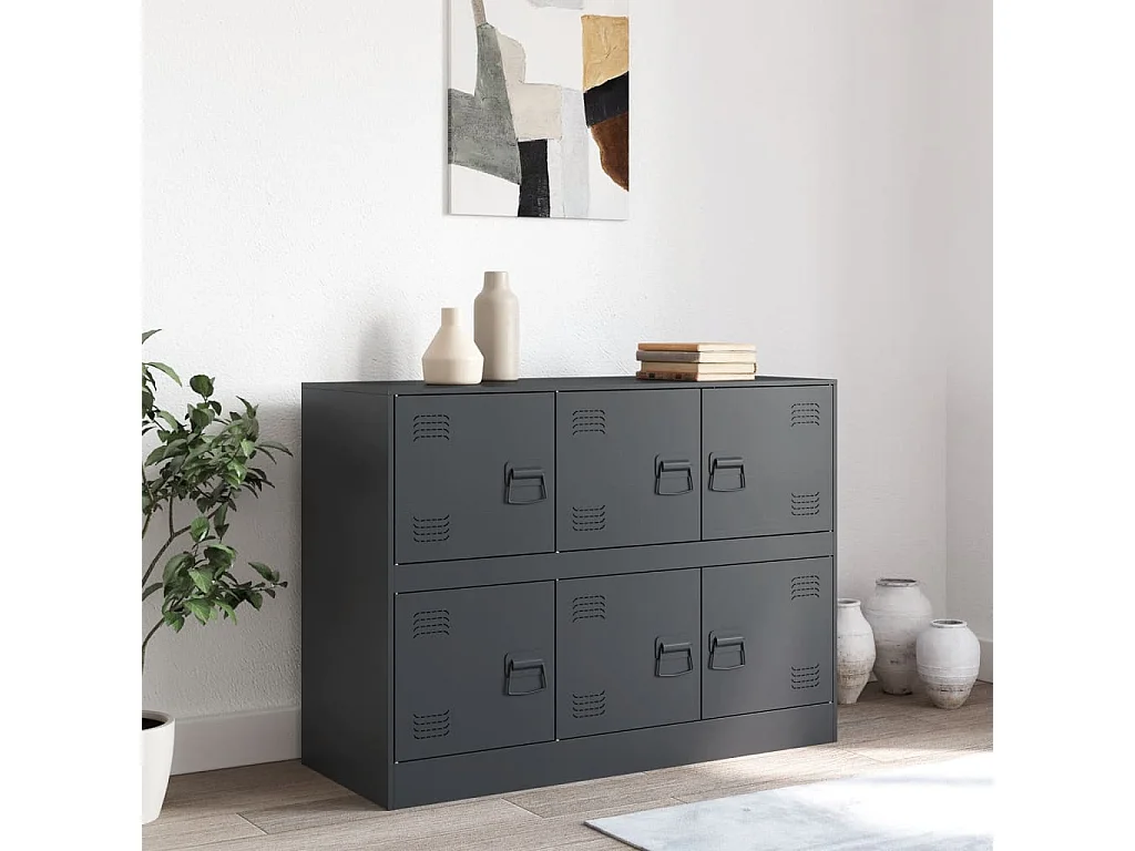 Buffet | Bahut | Meuble de rangement anthracite 99x39x73 cm acier