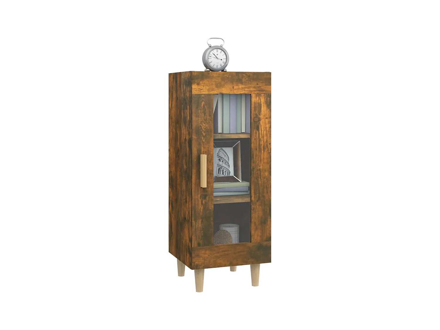 Buffet | Bahut | Meuble de rangement Chêne fumé 34,5x34x90 cm Bois d'ingénierie