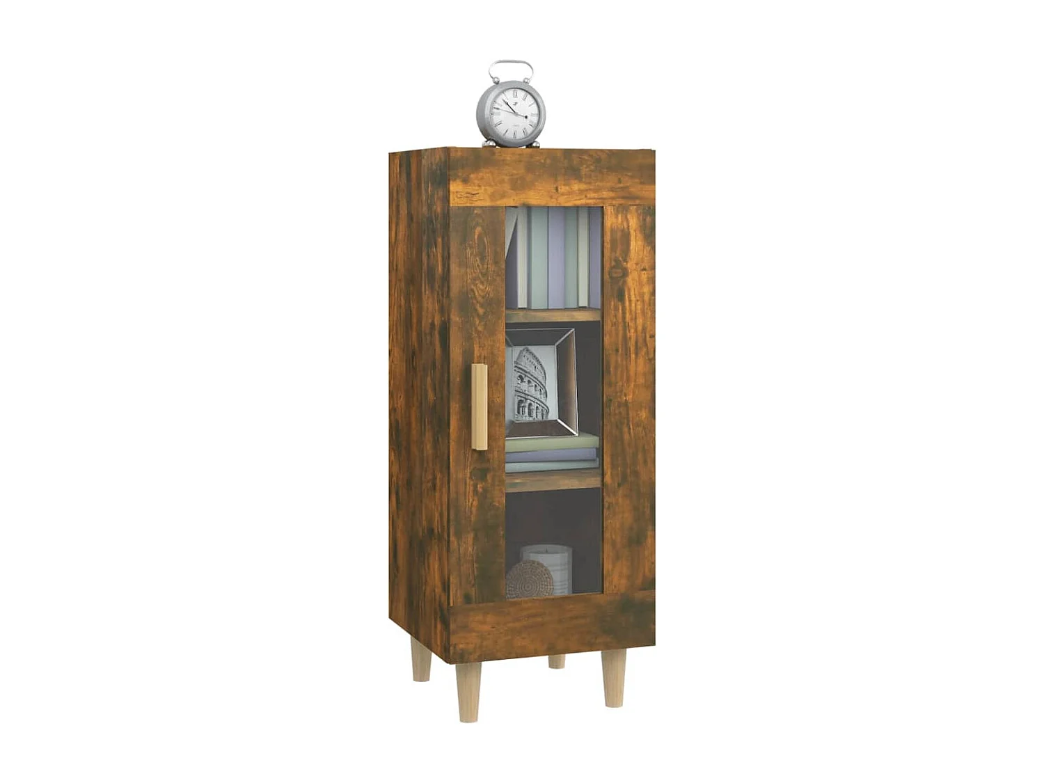 Buffet | Bahut | Meuble de rangement Chêne fumé 34,5x34x90 cm Bois d'ingénierie