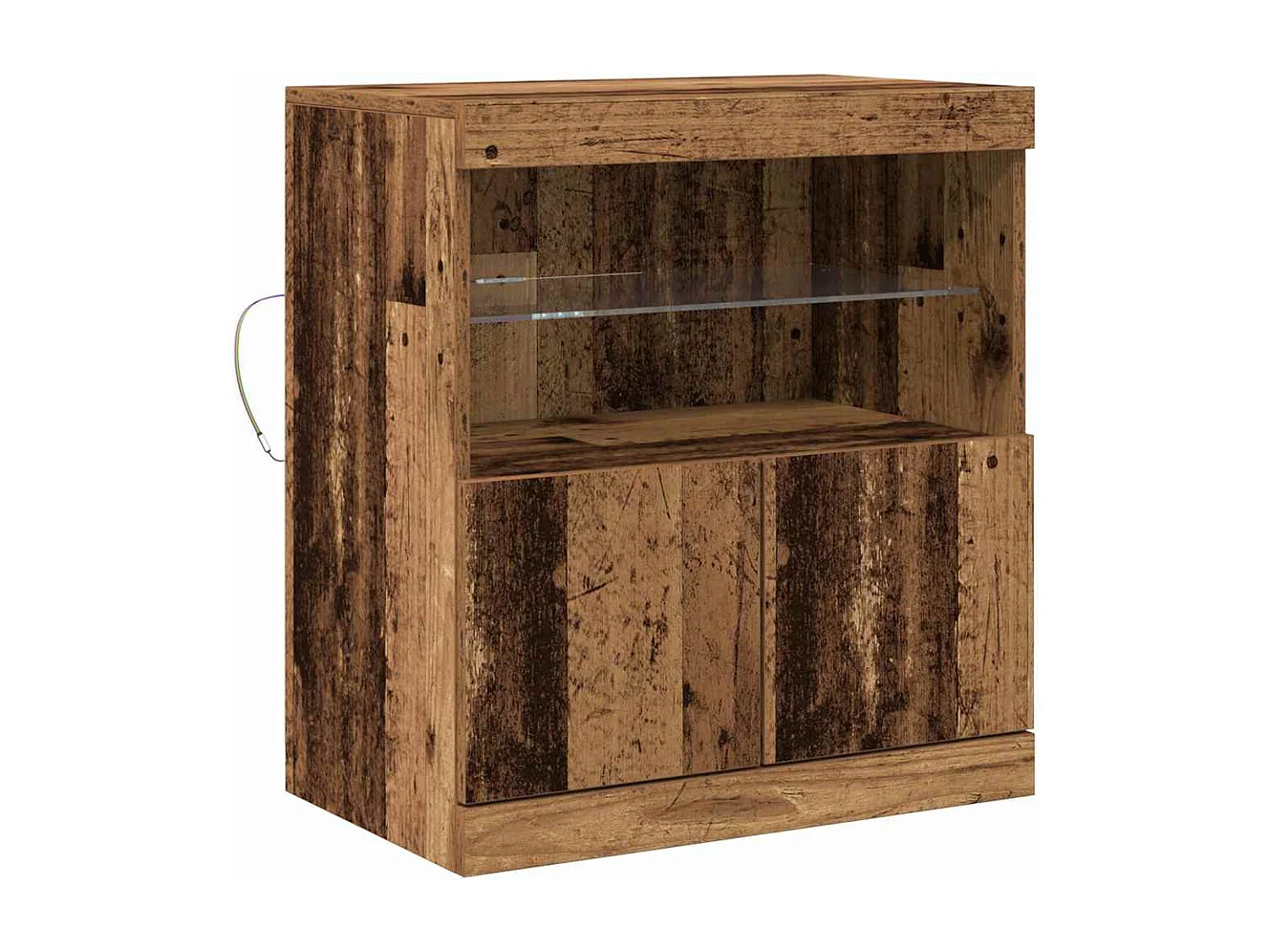 Buffet | Bahut | Meuble de rangement avec lumières LED en bois ancien 60x37x67 cm