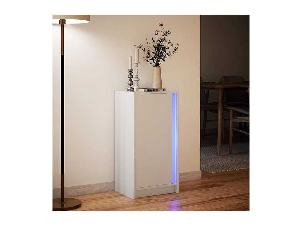 Buffet | Bahut | Meuble de rangement avec LED blanc 42,5x34x85 cm bois d'ingénierie
