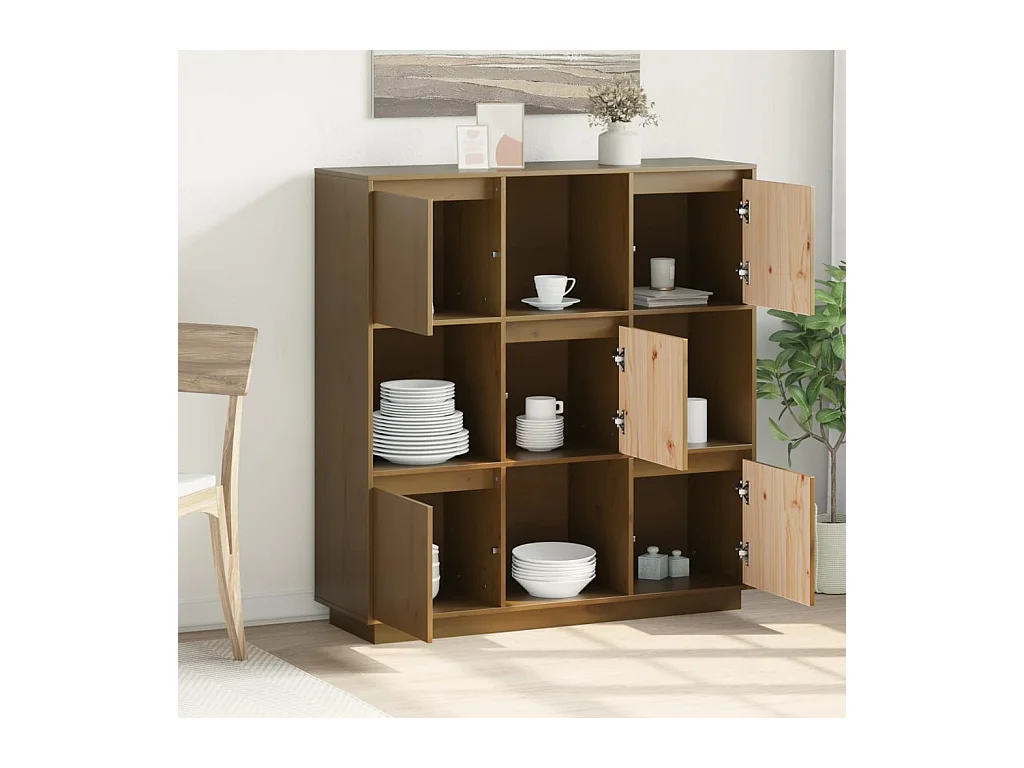 Buffet | Bahut | Meuble de rangement Marron miel 110,5x35x117 cm Bois massif de pin