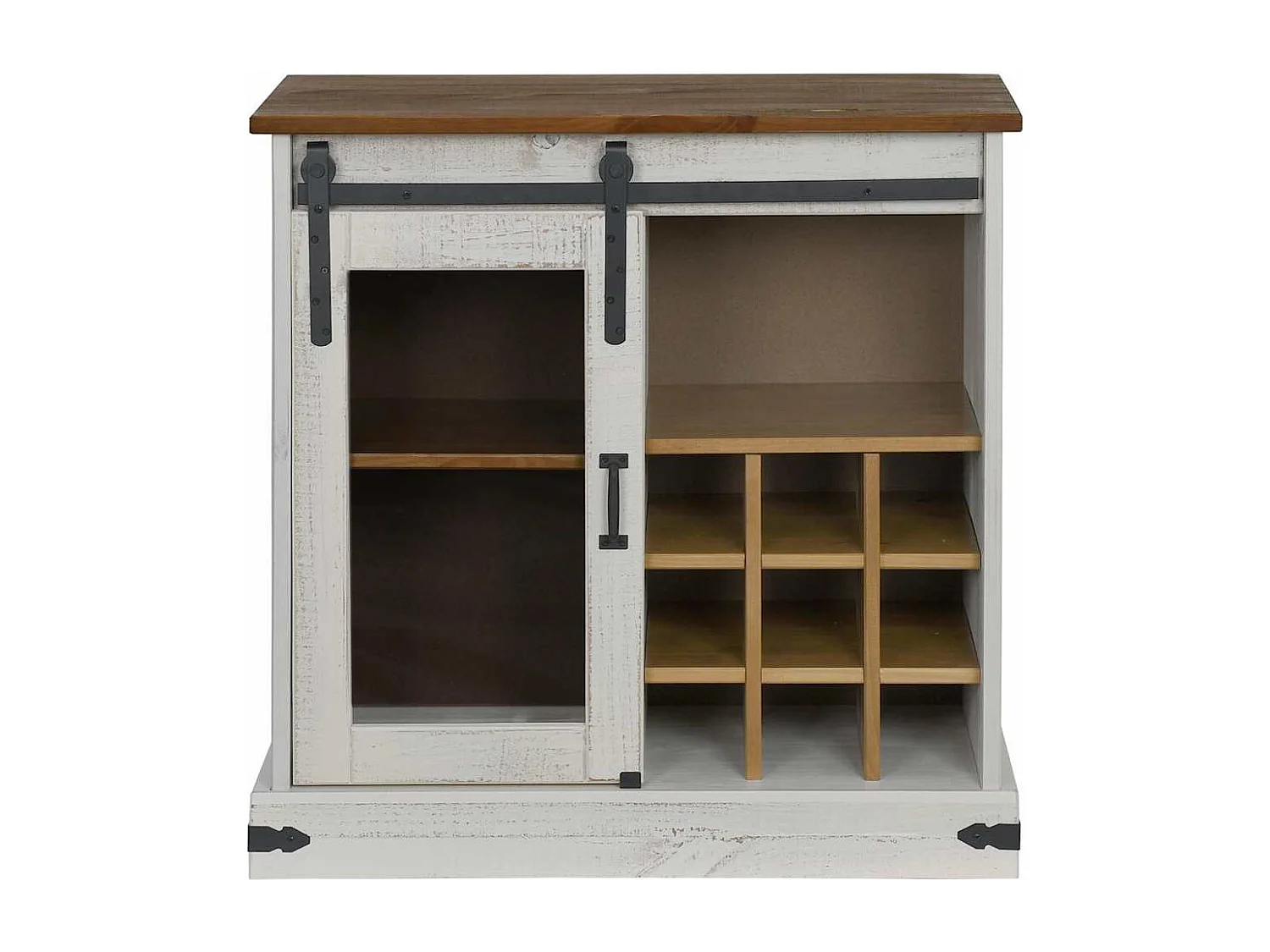 Credenza | Buffet | Armadio HALDEN con Anta Scorrevole 80x40x80 cm Legno Massello