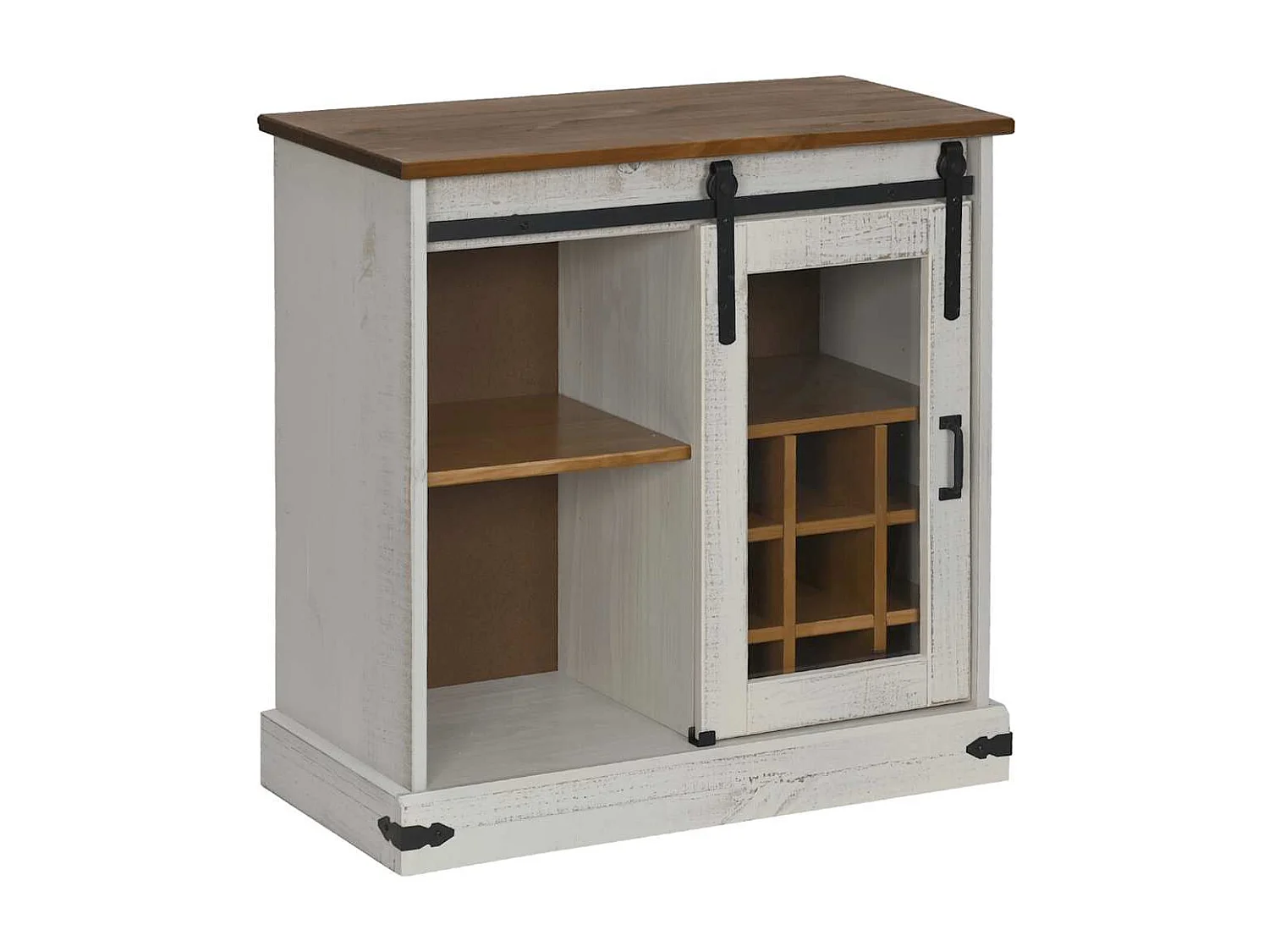 Credenza | Buffet | Armadio HALDEN con Anta Scorrevole 80x40x80 cm Legno Massello