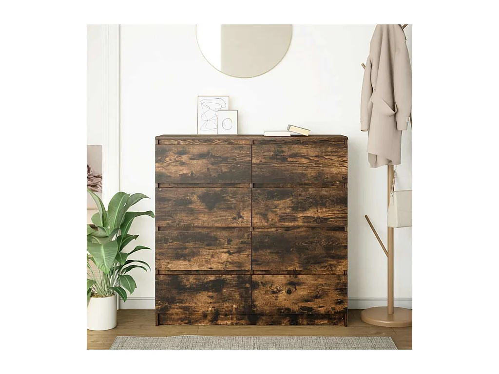 Credenza | Buffet | Armadio Rovere Fumo 100x35x99 cm in Legno Multistrato