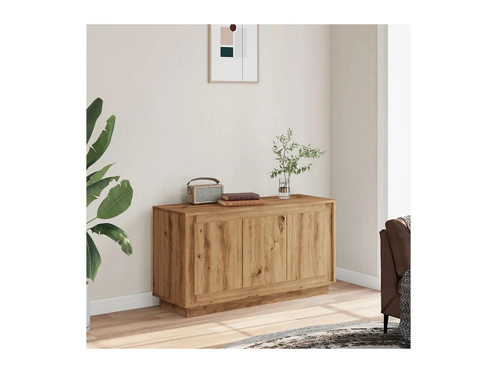 Buffet | Bahut | Meuble de rangement chêne artisanal 102x35x55 cm bois d'ingénierie