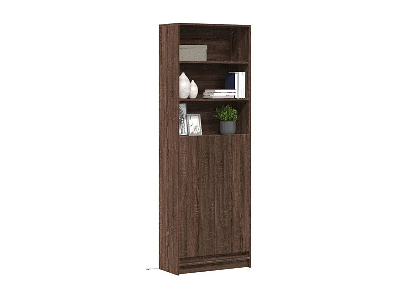 Buffet | Bahut | Meuble de rangement haut avec LED chêne marron 69x32,5x200cm bois ingénierie