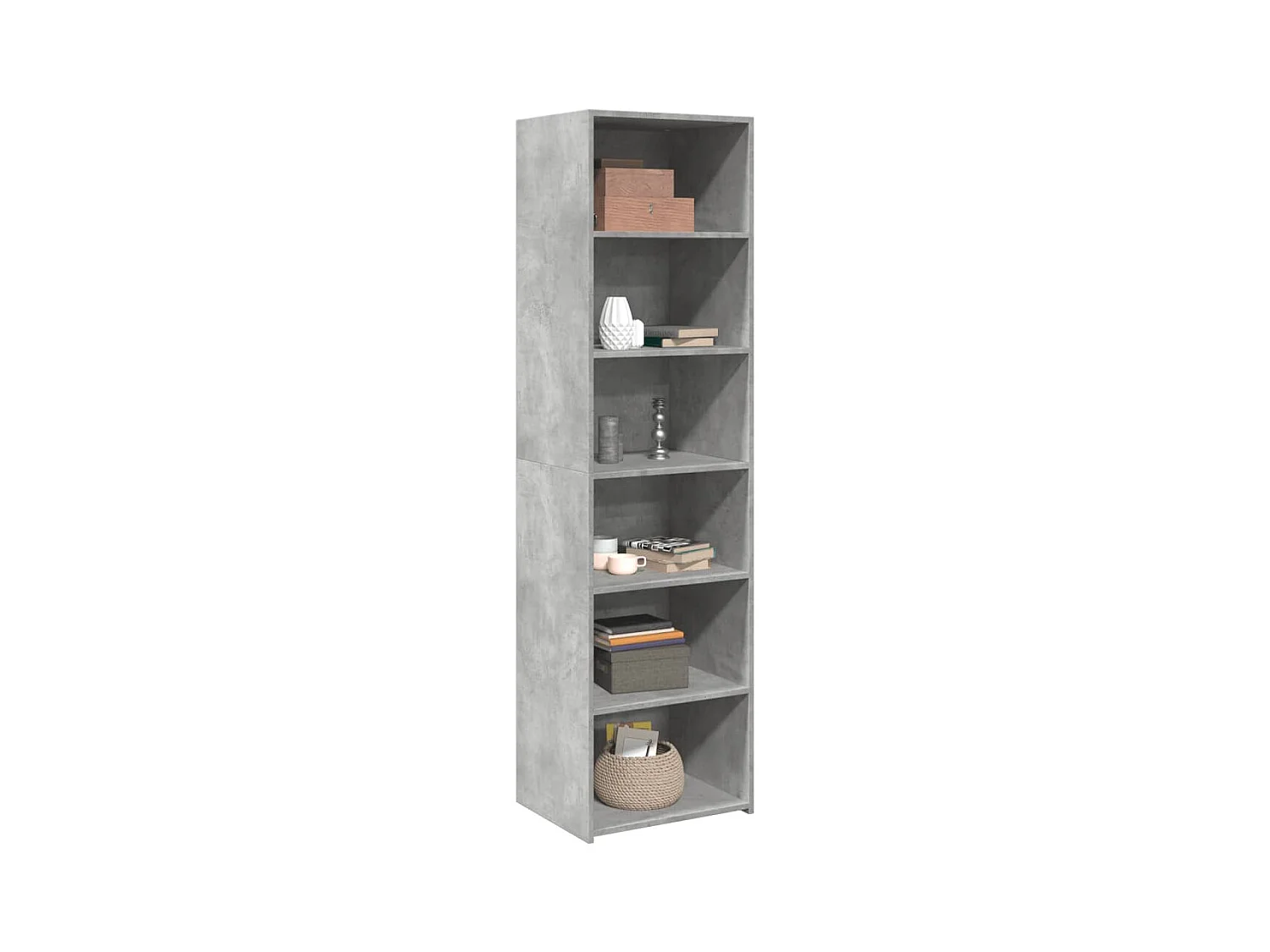 Buffet | Bahut | Meuble de rangement haut gris béton 50x41x185 cm bois d'ingénierie