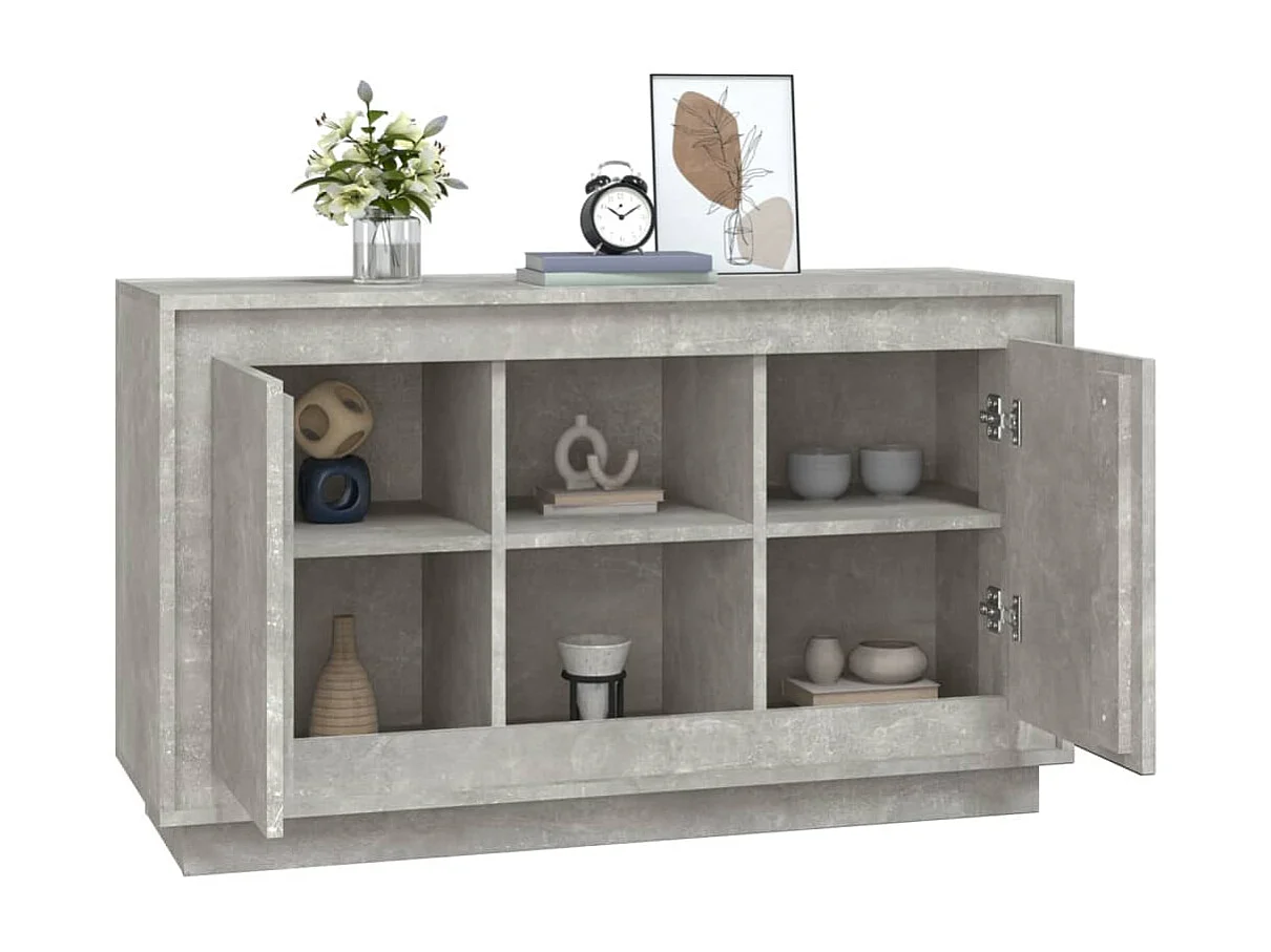 Buffet | Bahut | Meuble de rangement gris béton 102x35x60 cm bois d'ingénierie