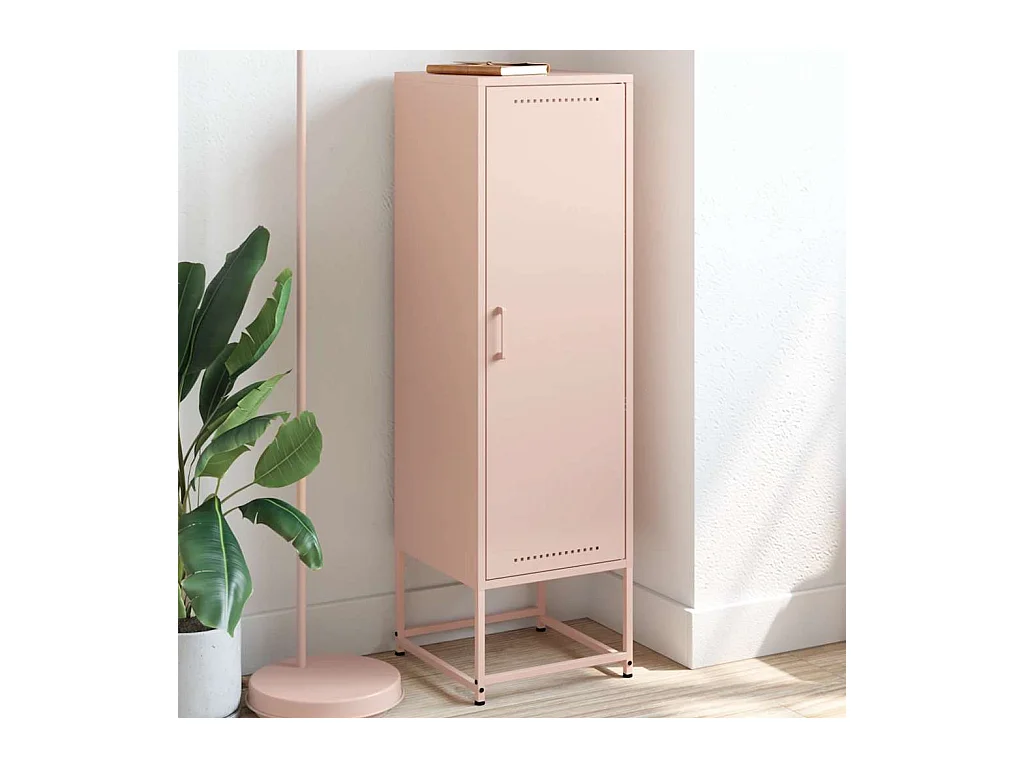 Buffet | Bahut | Meuble de rangement haut rose 36x39x123 cm acier
