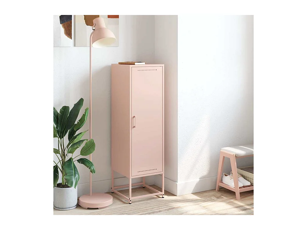 Buffet | Bahut | Meuble de rangement haut rose 36x39x123 cm acier