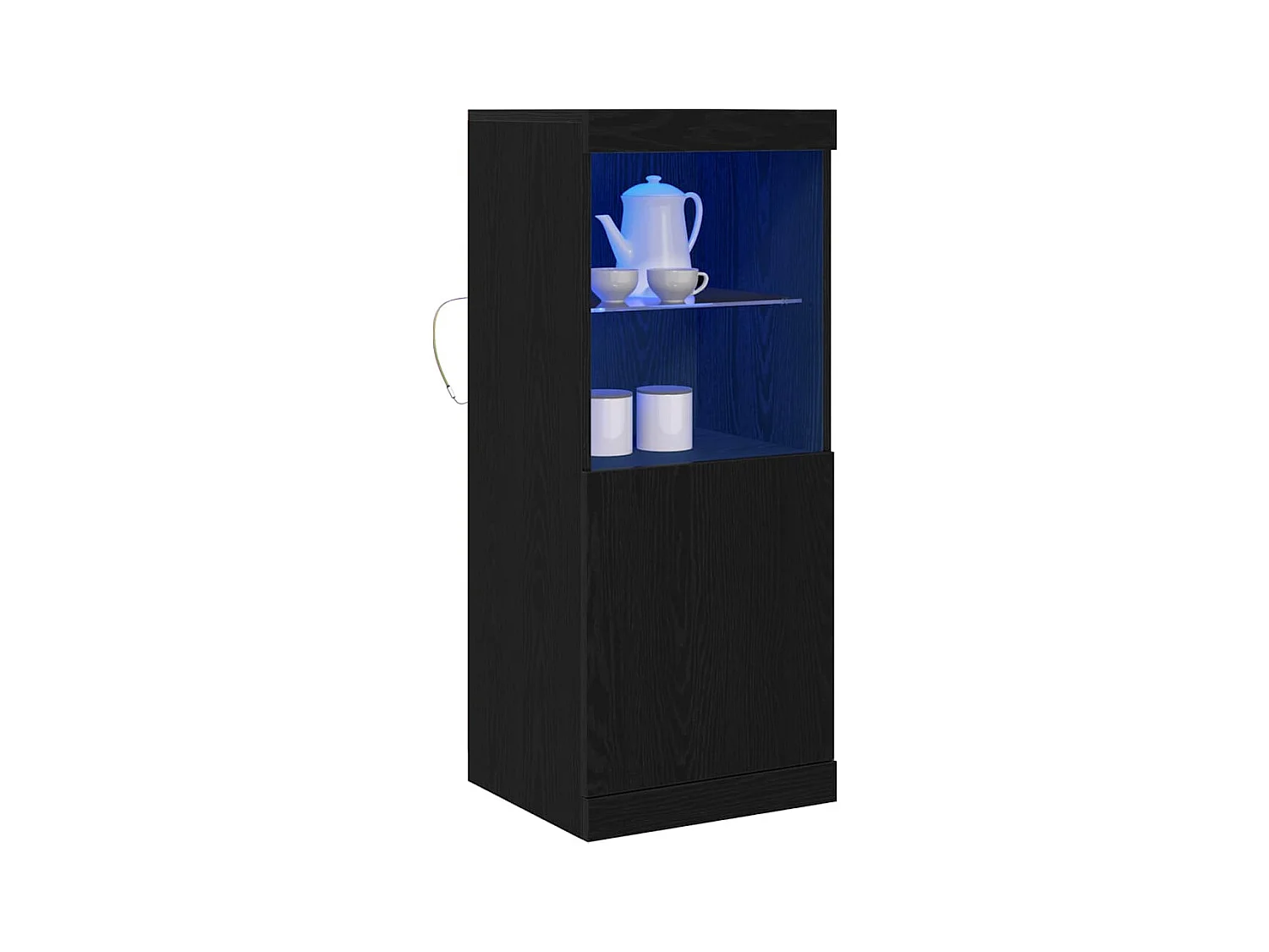 Sideboard | Credenza | Armadio con luci LED rovere nero 41x37x100 cm